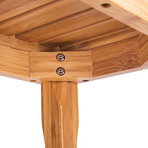 SMAGREHO Bamboo Shower Seat Bench Bathroom Spa Bath Organizer Stool with 2-Tier Storage Shelf