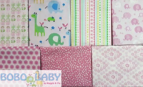 Pink Bobo Baby Elephant 7pc Fat Quarter Bundle - Benartex