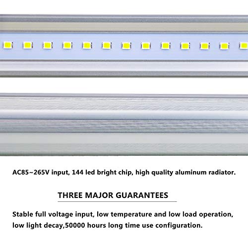 YQL F40T12 T10 T8 Led Tube Bulb Light 4ft 48in 22W(40W-50W Equivalent) 6500K White Frosted Dual-End Powered Ballast Bypass Replacement for Flourescent Tubes Garage Warehouse Factory Shop Light-6 Pack