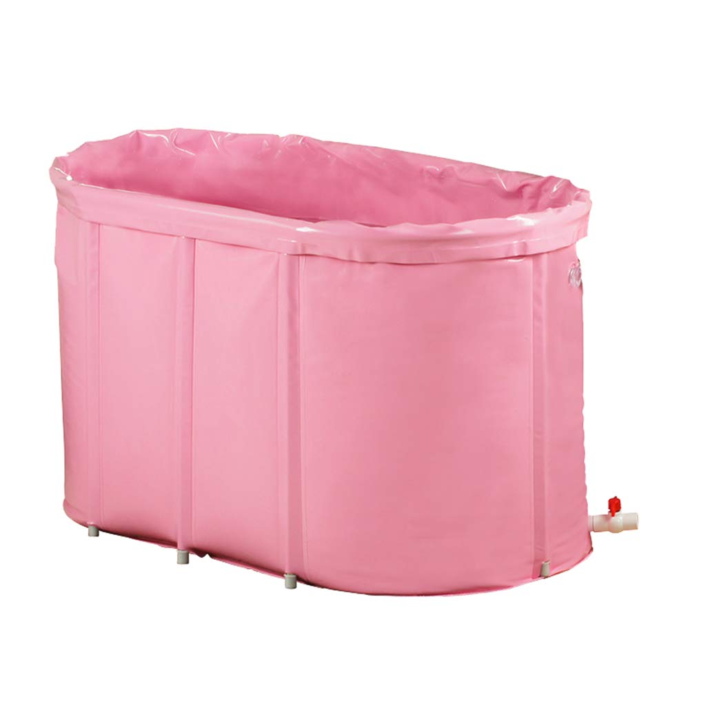 Portable Bathtub for Adults - Double Bathtub-Folding Bathtub-Home-Bathroom-Girl Gift-Pink (110cmx60cmx65cm)