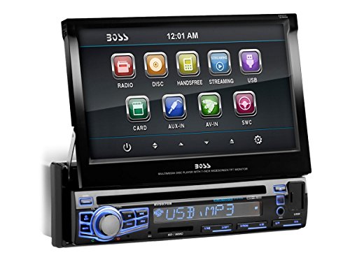 BOSS Audio BV9976B Car DVD Player - Single Din, Bluetooth Audio and Calling, Built-in Microphone, CD-USB-SD-Aux-In-Am FM Radio Receiver, 7 Inch Digital LCD Display, Multi-Color Illumination