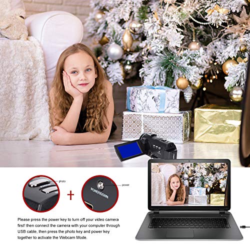 CofunKool Ultra HD 42MP Video Camera 1080P Camcorder 3.0 Inch 270° Rotation IPS Touch Screen YouTube Vlogging Camera with External Microphone Mini Tripod Support TV USB Output