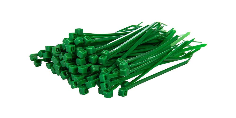 200 High Quality Nylon Cable Ties 100 x 2.5 mm Available in All Colours (Green)