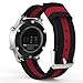 MoKo Gear S3 Watch Band, Fine Woven Nylon Adjustable Replacement Band Sport Strap for Samsung Gear S3 Frontier / S3 Classic/Galaxy Watch 46mm / Moto 360 2nd Gen 46mm Smart Watch, Black & Red