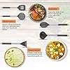 Uarter Kitchen Utensil Set 24pcs Silicone Cooking Utensils for Cooking and Baking, Heat Resistant and Nonstick Spoon, Turners, Tongs, Whisk, Potato Masher, 10pcs Hooks Kitchen Tool Gadgets (Gray)