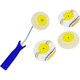 QWORK Corner Edger Paint Roller Kit - 3 Piece Set for Drywall Mud and Paint Application, Compatible with Various Paints and Stains, Extended Reach Handle Compatibility