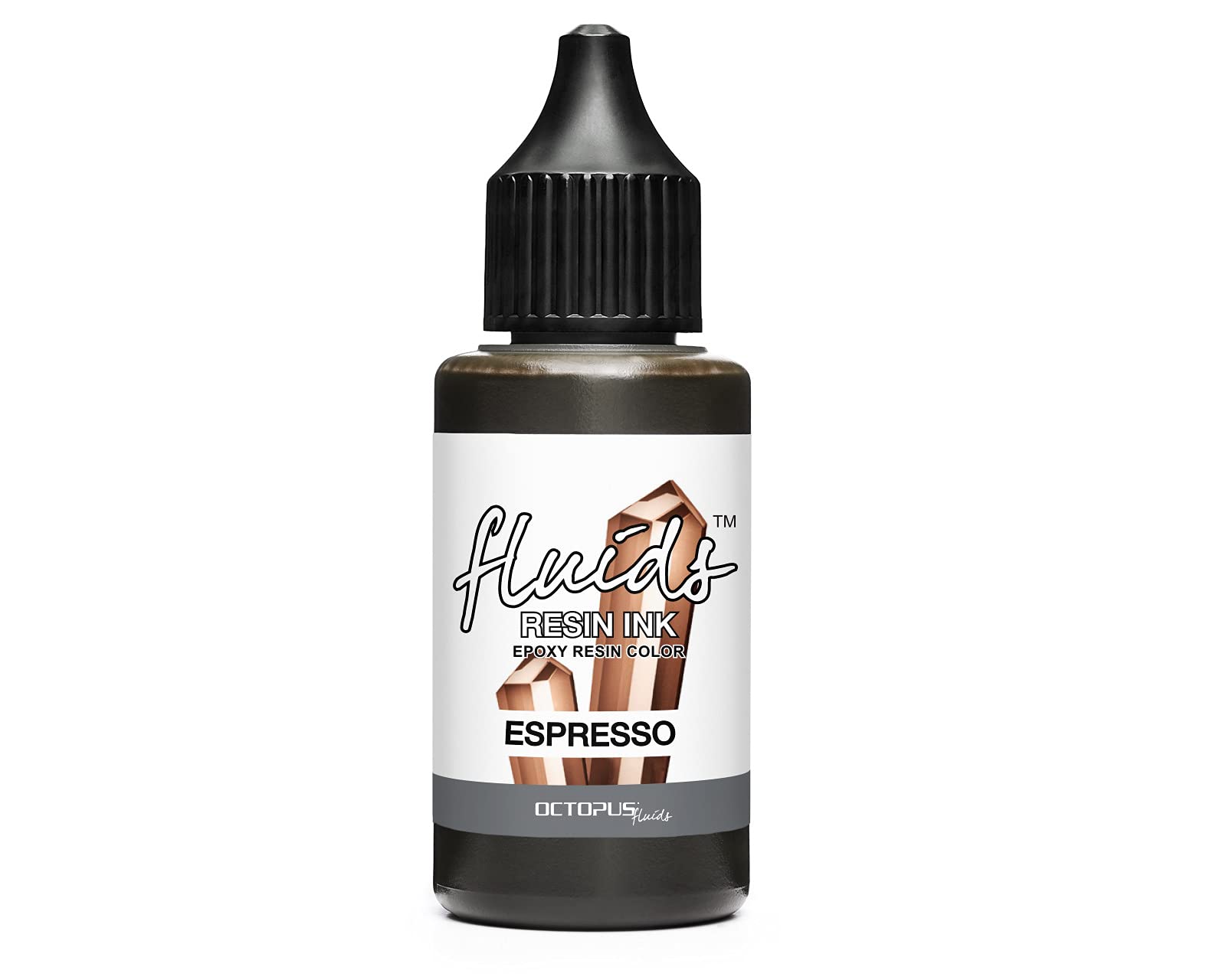 Octopus Fluids Resin Ink Espresso, Alcohol Ink for Epoxy Resin and UV Resin, epoxy Resin Colour Translucent for Resin Art, Resin dye Liquid, 30 ml, Brown