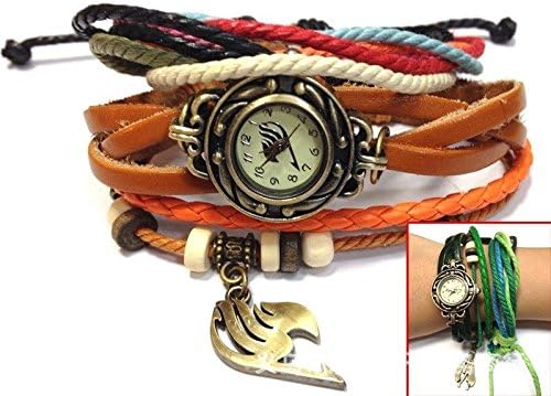 Fairy Tail Cosplay Logo Accessory PU leather bracelet Wrist Watch Women Girl