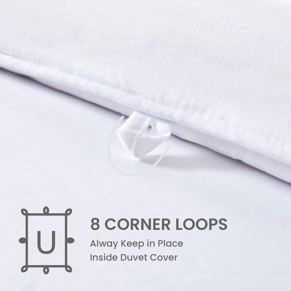 SLEEP ZONE All Season Comforter Down Alternative Soft Temperature Regulation Reversible Duvet, White, Twin