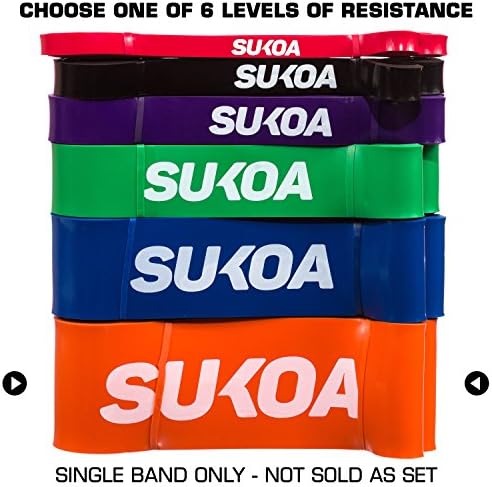 Sukoa Pull Up Bands - Training and Workout Assist for Mobility, Powerlifting Exercise, Crossfit and Stretching - Men and Women - Extra Durable Anti Snap Loops