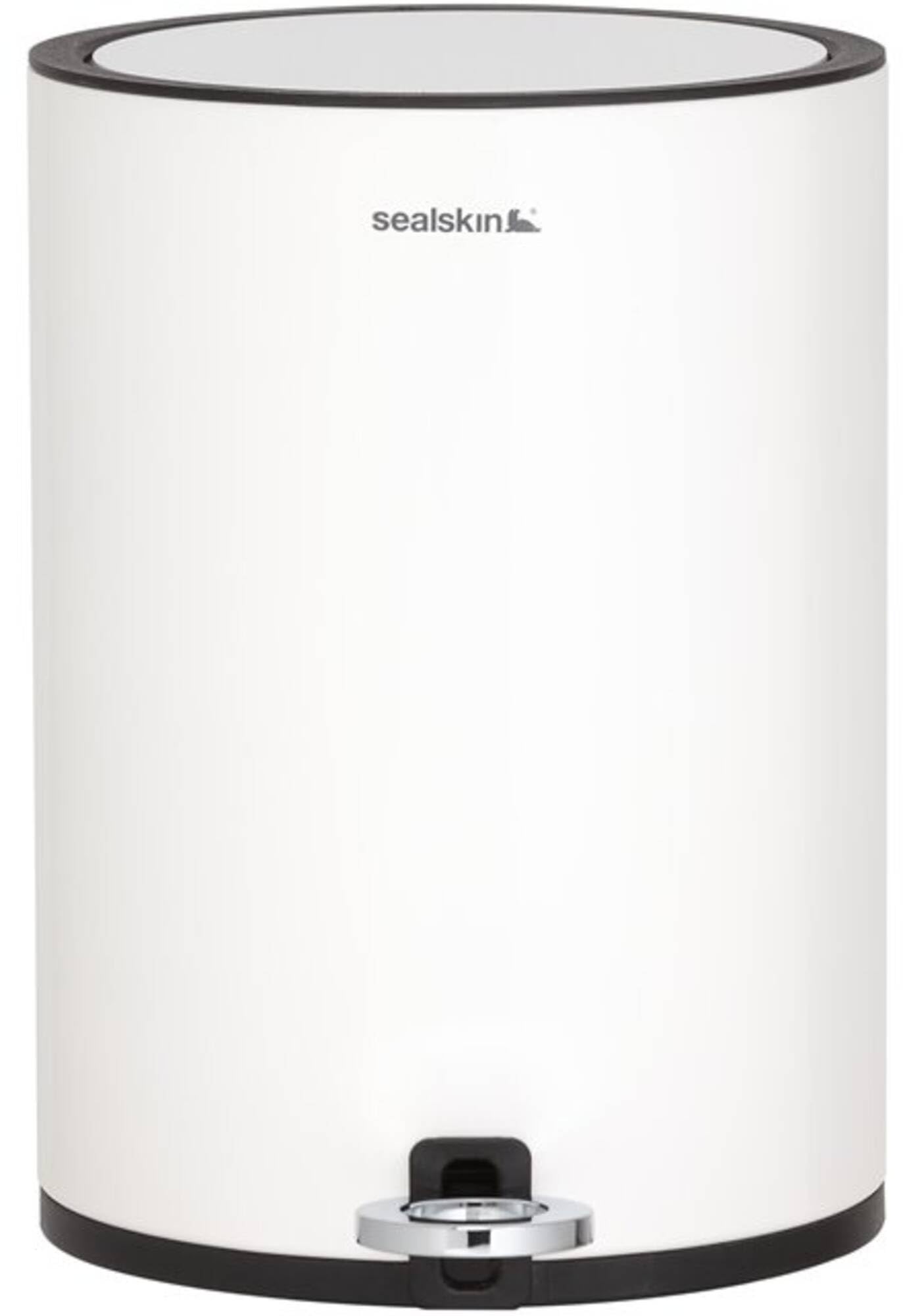 Sealskin Industrial Pedal Bin, Stainless Steel, White, 27 x 25.2 x 18.5 cm
