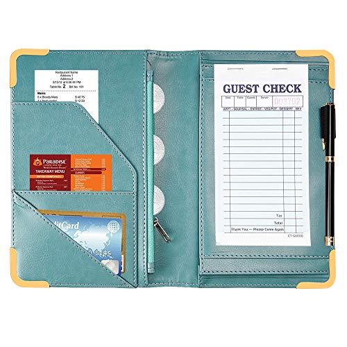 CoBak Server Book Waitress Book Organizer with Zipper Pouch for
