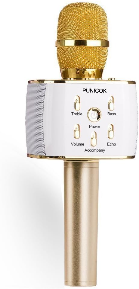 Portable Wireless Karaoke Microphone,Mini Handheld Cellphone Karaoke Player Built-in Bluetooth Speaker,Q9 Karaoke Stereo Player for Music Playing By PUNICOK