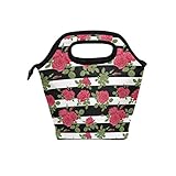 LORVIES Flower Red Roses Pattern With Horizontal