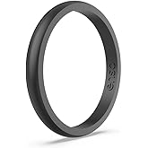 Enso Rings Halo Elements Silicone Ring – Stackable Wedding Engagement Band – Thin Minimalist Band – 2.54mm Wide, 1.5mm Thick