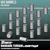 EnderToys Gas Barrels, Terrain Scenery for Tabletop 28mm Miniatures Wargame, 3D Printed and Paintable