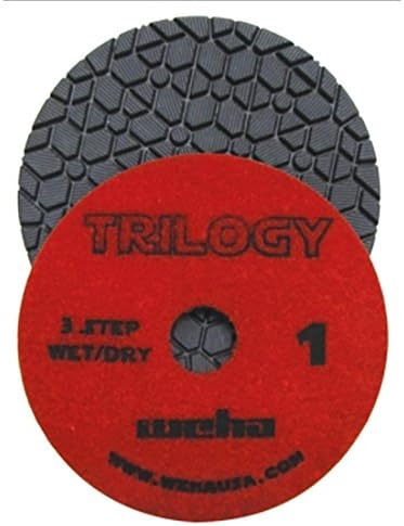 Weha 4" Trilogy 3 Step Dark Quartz Diamond Polishing Pads Wet/Dry Step 1