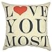 YOUR SMILE Valentine's Day Love Cotton Linen Square Decorative Throw Pillow Case Cushion Cover 18x18 Inch,White(Valentine's Day Gift)