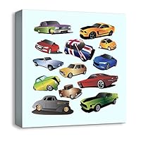 Canvas Wall Art Cartoon Picture Canvas Prints Home Artwork Decoration for Kids Bedroom Bathroom - 12x12 inches