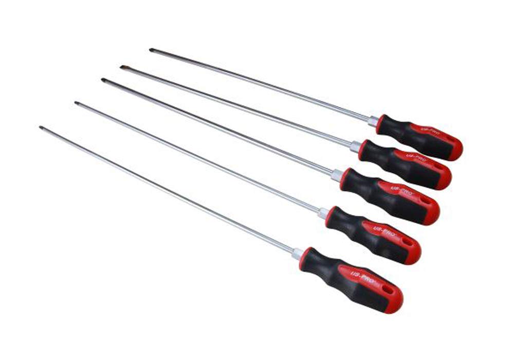 US PRO 5pc Extra Long Screwdriver Set 450mm B1534
