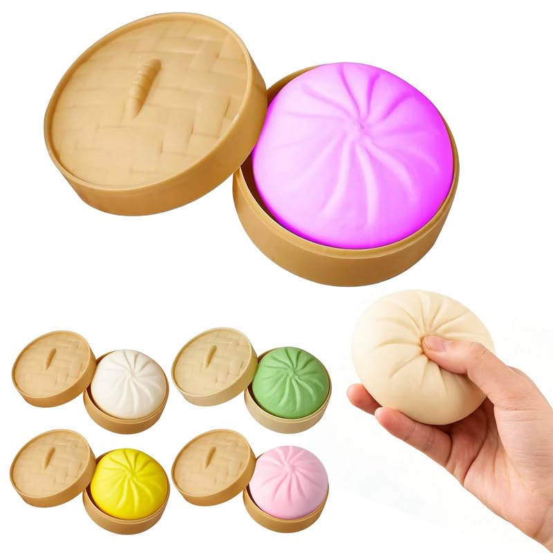Dumpling Squishies Toy, 2026 New Glitter Dumpling Mystery Box Colorful Dumplings Stress Balls Fidget Sensory Toy for Stress Relief (B-Purple)