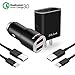 Quick Charge 3.0 Charger Kit Compatible for Samsung Galaxy S9 / Note 8 / S8, Jelly Comb Dual USB Car Charger + Wall Charger + 2 Pack USB Type C Cables Compatible for Galaxy S8 Plus, S9 Plus (Black)