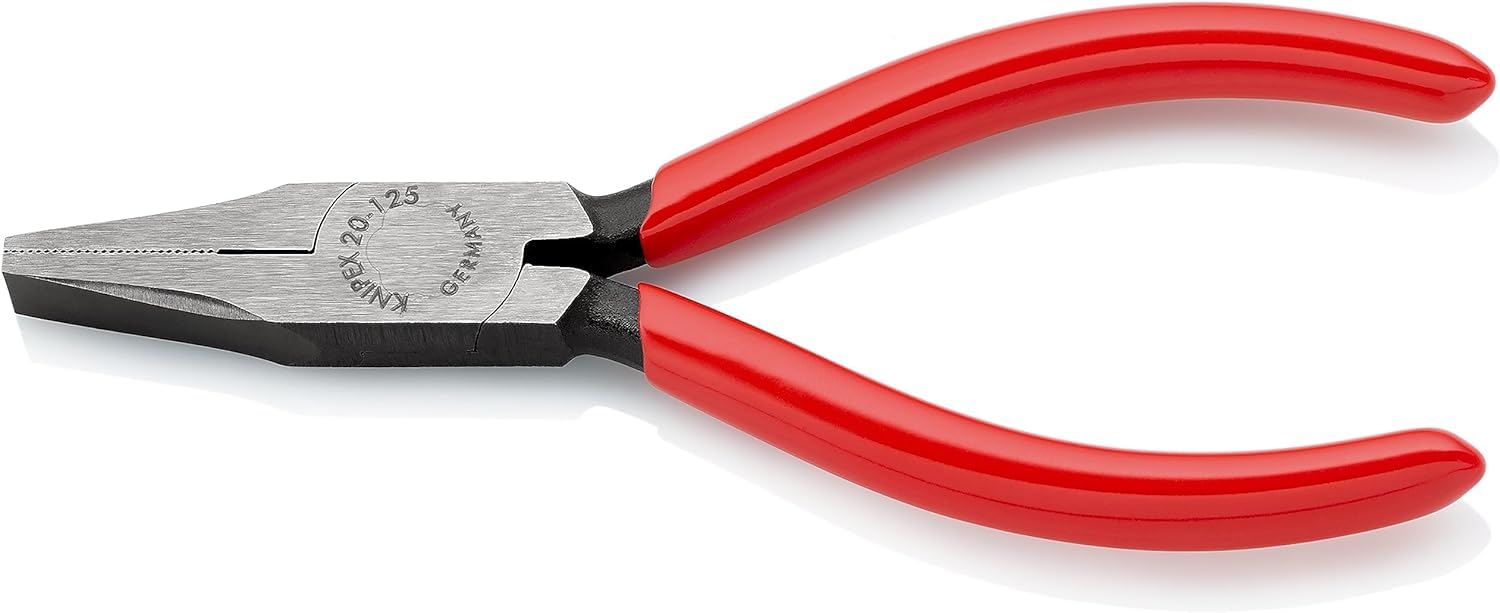 KNIPEX Flat Nose Pliers with Plastic Coating 125 mm, 20 01 125
