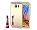 Samsung Galaxy S6 Case,Inspirationc Soft Luxury Bling Diamond Glitter Rhinestone Shiny Case with Glass Mirror for Samsung Galaxy S6--Gold