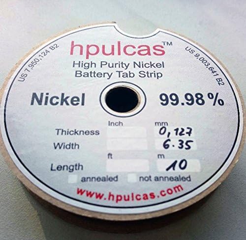 0.127x6.35mm 99.98% Pure Nickel Strip for Battery Tab Spot Welding, 10m/roll, Premium qualtiy