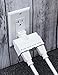 KMC 3-Outlet Swivel Adapter, 180 Degree Swivel Wall Tap, AC Power Grounded Wall Adapter, White