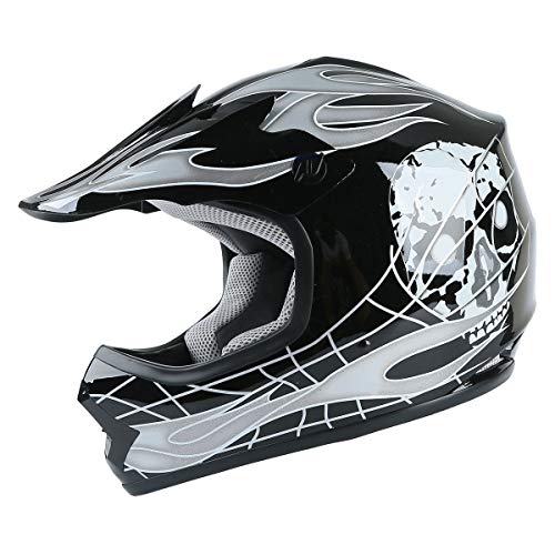 TCTMT Youth Helmet+Goggles+Gloves DOT Motocross Hot Youth Kids Helmets Black Skull Dirt Bike