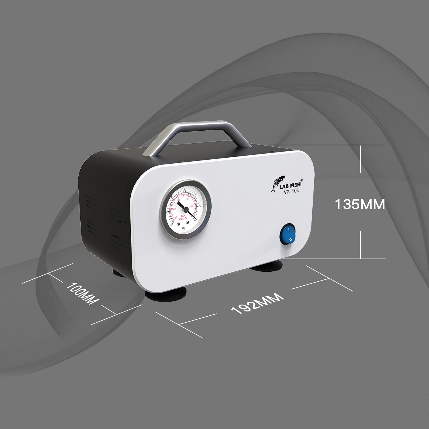 Lab Portable Oilless Diaphragm Vacuum Pump 10L/min with Rubber Tube, 110V-220V: Industrial & Scientific