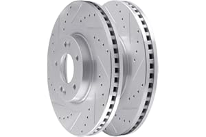 AUTO SHACK AutoShack Front Drilled Slotted Brake Rotors Silver Pair of 2 Driver and Passenger Side Replacement for Hyundai Sonata Tucson Veloster Kia Optima Sportage Forte5 Forte Koup Rondo Forte V6 PR41429DSZPR