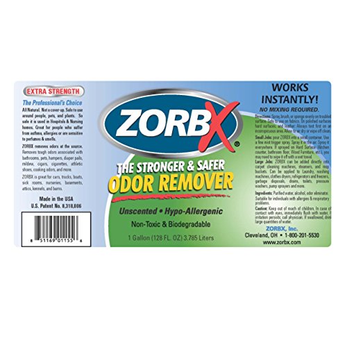 Zorbx 1 Gallon Extra Strength Unscented Odor Remover