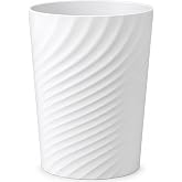 Plastic Small Bathroom Trash Can Wastebasket Garbage Can, White | Sturdy-Easy to Clean, Bathroom, Laundry Room, Kitchen, Office, Kids Room, Dorm, Bedroom, 1.8 Gallon