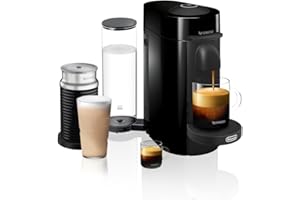 Nespresso VertuoPlus Coffee and Espresso Machine by De'Longhi with Milk Frother, Ink Black