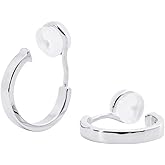 Clip on Earrings for Women, 14K Real Gold Plated Non Pierced Hoop, Clip on Hoops for Non Pierced Ears Gold and White Gold