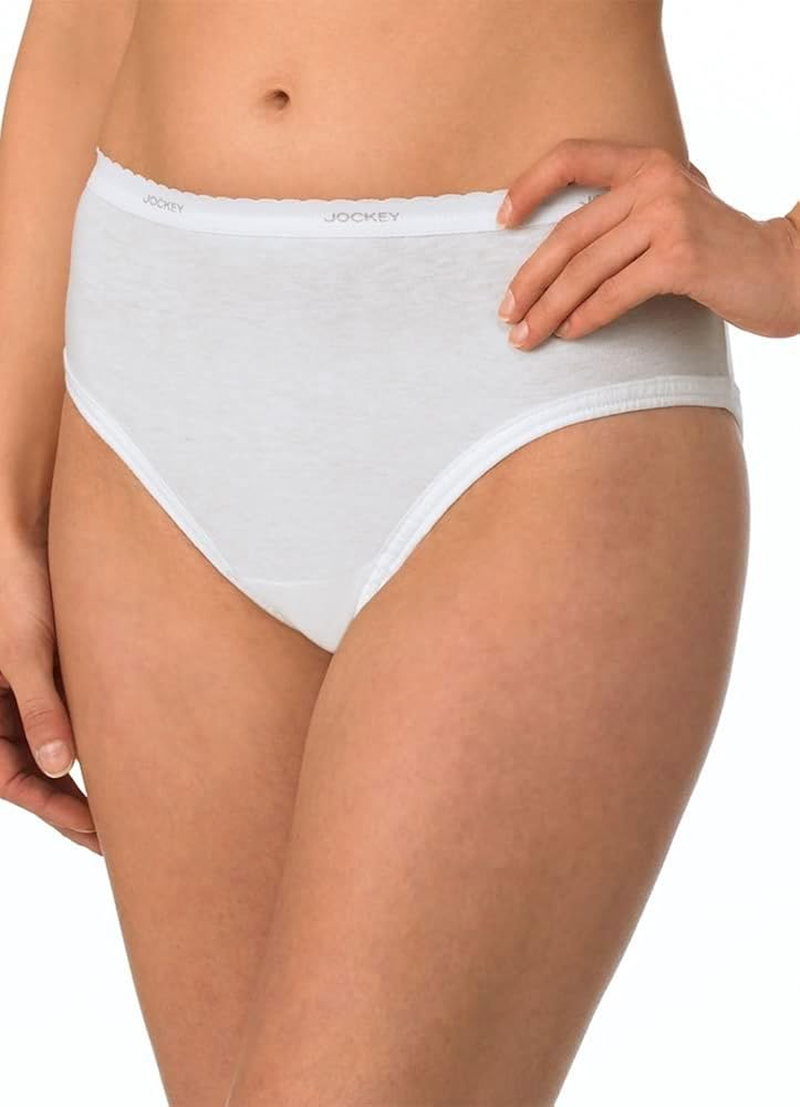 Jockey Women's Underwear Plus Size Classic Hipster 3 Pack, White, 10