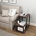 Tribesigns Rustic End Table, 3-Tier Chair Side Table Night Stand with Storage Shelf for Living Room, Bedroom (Espresso)