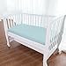 TillYou 100% Combed Cotton Sateen 2 Pack Crib Sheet Blue & White
