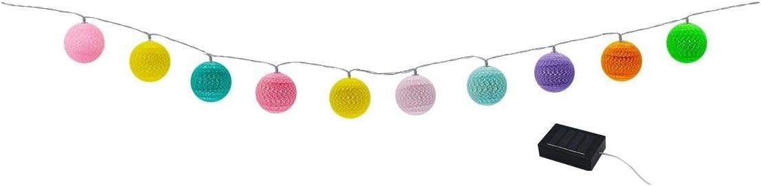LUMI Jardin Mimy Colors Solar Cotton Ball String Lights 10 LED Warm White 3.8m - Image 5