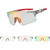 Photochromic Cycling Glasses for Men & Women – UV400 Mountain Bike Sunglasses, Sports Goggles for Outdoor Riding