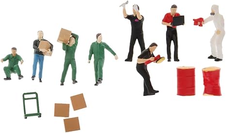 Amazon Milageto 1 64 ミニチュア 人形 塗装人 修理工 引っ越し作業員 フィギュア ワーカー 鉄道模型 建物模型 箱庭装装 プラモデル 通販