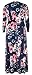 Delcoce Empire Waist Flower Floor-Length Sleeve Pocket Floral Plus Size Maxi Dresses 4XL