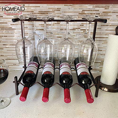 HOMEAID HOME & DÉCOR Wine Rack with Glass Holder Wine Glass Holder