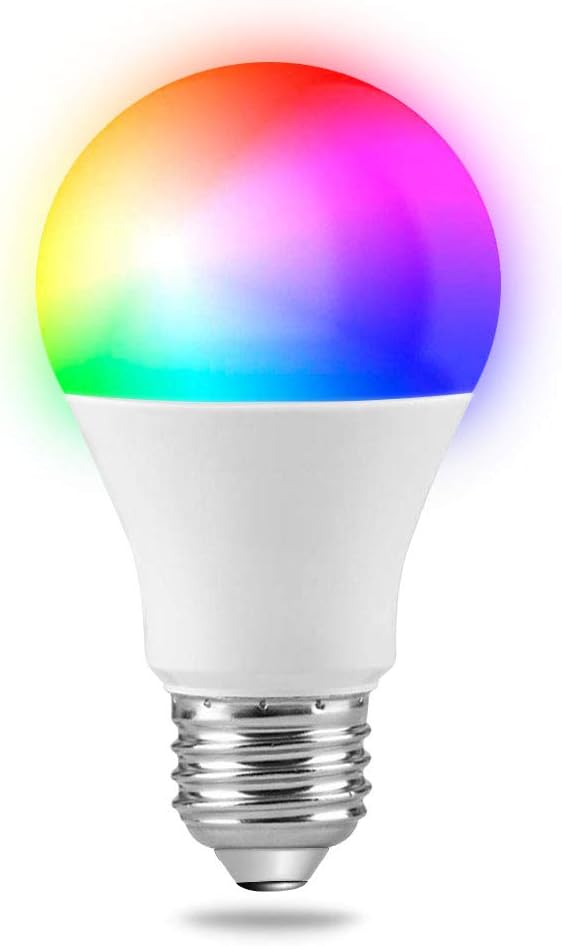WiFi Smart Light Bulb E27 LED 80W Equivalent 850 Lumen Dimmable Multicolor Works with Alexa, Echo, Google Home and IFTTT, WiFi 2.4GHz, No Hub Required, with Schedule Function (1 Pack)