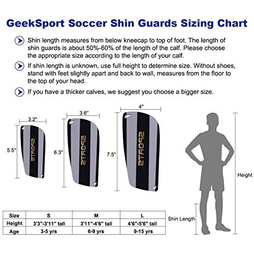 image for Geekism GeekSport Youth Soccer Shin Guards for Kids Toddler Shin Pads 