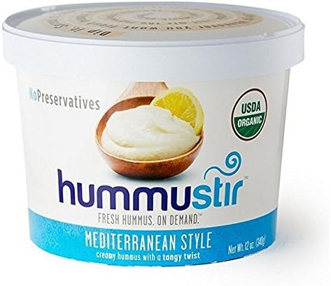 HUMMUSTIR, Hummus, Og2, Mediterranean, Pack of 6, Size 12 OZ, (Vegan Wheat Free 95%+ Organic)