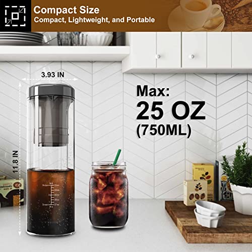 Electric Cold Brew Coffee Maker, 2 In 1 Iced Coffee & Tea Maker, Cold Brew In 15 Minutes, 4 Brew