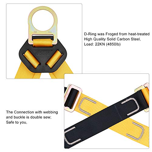 image for X XBEN Safety Harnesses with Fall Protection Lanyards, Full Body Harne